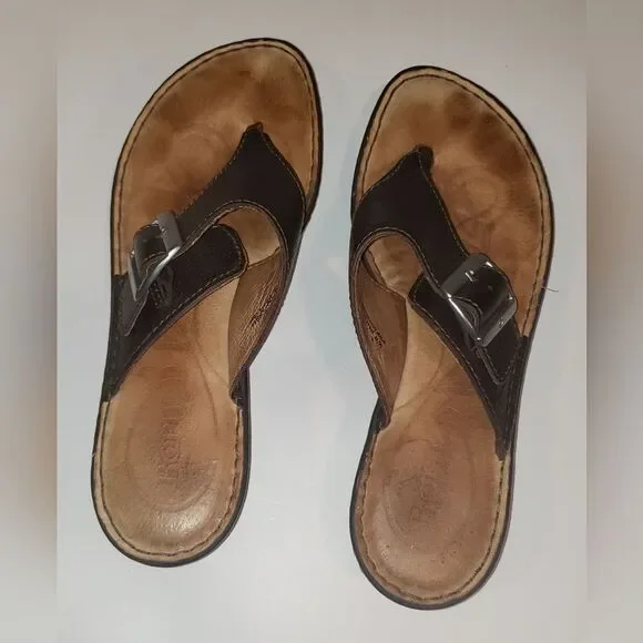 Born | Shoes | Born Black Pebble Leather Buckle Strap  display picture 2